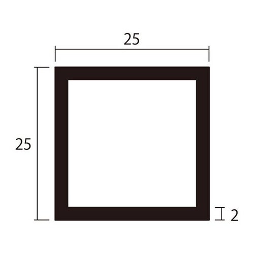 角パイプ2m2.0×25×25銀2本