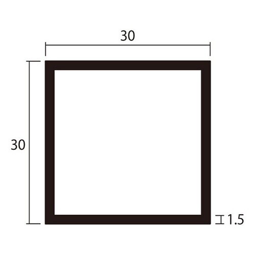 角パイプ2m1.5×30×30銀2本