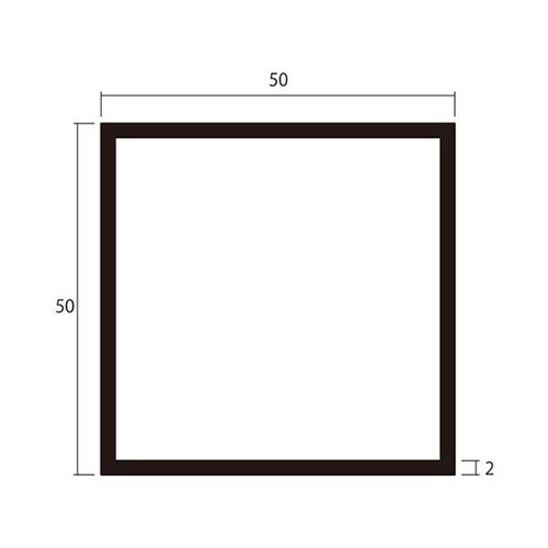 角パイプ2m2.0×50×50銀2本