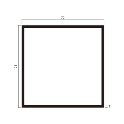 角パイプ2m2.0×70×70銀2本