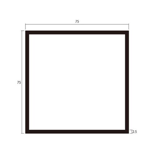 角パイプ2m2.5×75×75銀2本
