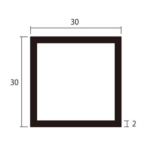 角パイプ2m2.0×30×30黒2本