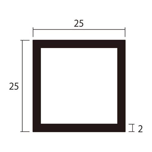 角パイプ2m2.0×25×25ステン2本