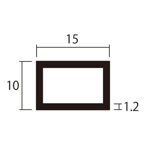 角パイプ2m1.2×10×15銀2本