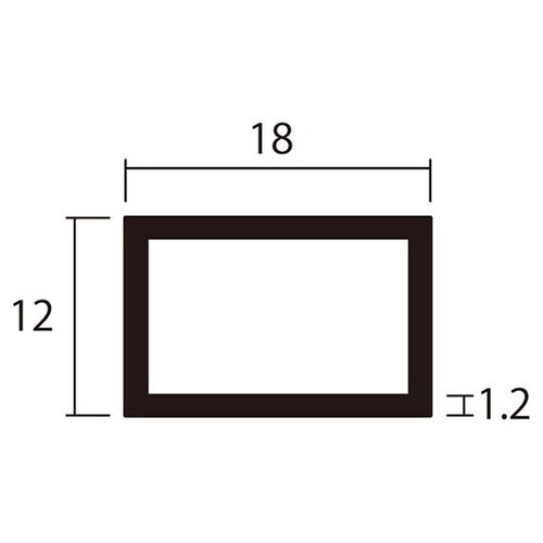 角パイプ2m1.2×12×18銀2本