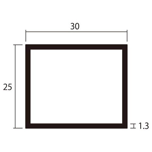 角パイプ2m1.3×25×30銀2本