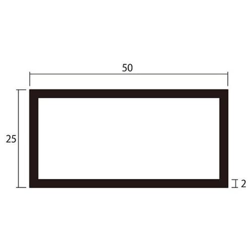 角パイプ2m2.0×25×50銀2本