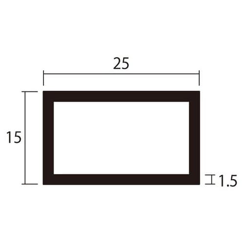 角パイプ2m1.5×15×25銅2本
