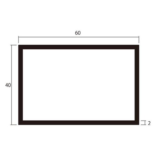 角パイプ2m2.0×40×60銅2本