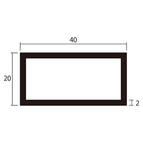 角パイプ2m2.0×20×40ステン2本