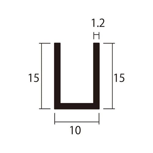 アルミチャンネル2m1.2×10×15銀
