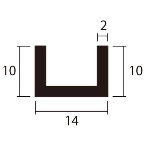 アルミチャンネル2m2.0×14×10銀