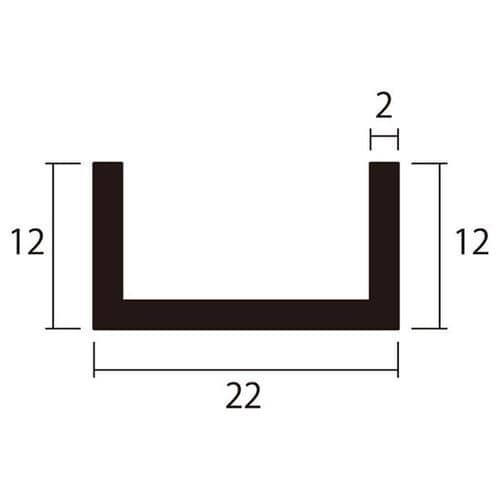 アルミチャンネル2m2.0×22×12銀