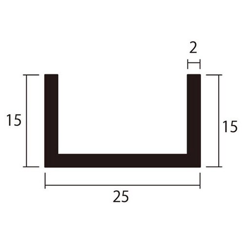アルミチャンネル2m2.0×25×15銀