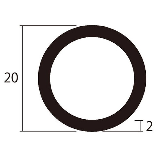 アルミ丸パイプ2m2.0×20銀2本