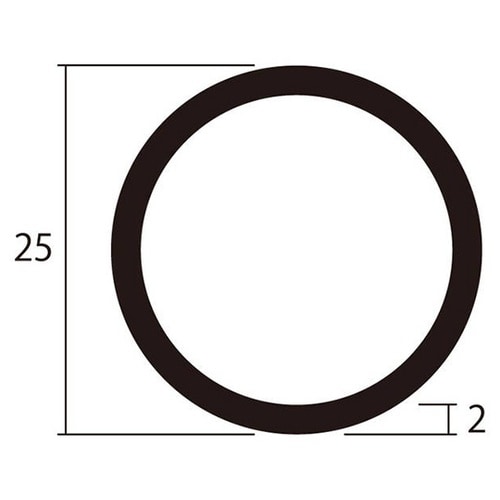 アルミ丸パイプ2m2.0×25銀2本