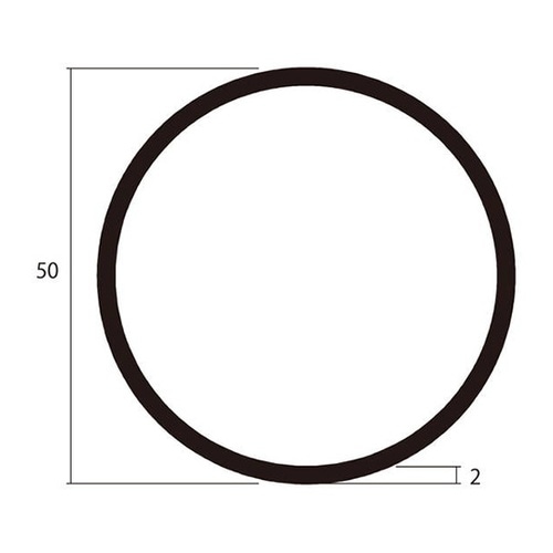 アルミ丸パイプ2m2.0×50銀2本