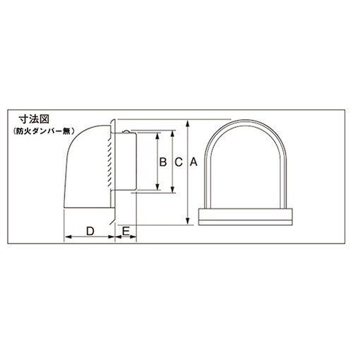 ステンレス換気用ガラリ(外壁用)U型フー