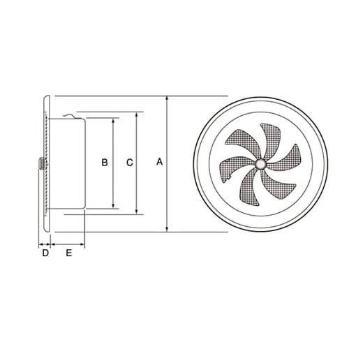 UK−RN100SJA換気用丸型レジスタ