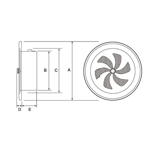 UK−RN150SJA換気用丸型レジスタ