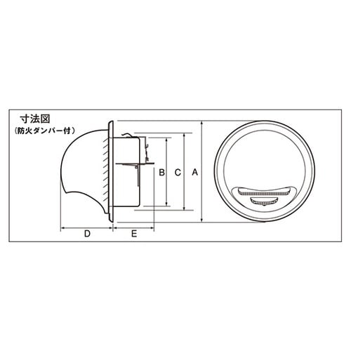ステンレス換気用ガラリ(外壁用)丸型フー