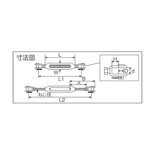 ステンレス 枠式ターンバックルJ&J M