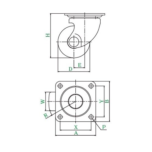 HSG−75GNB 75mmナイロン車輪