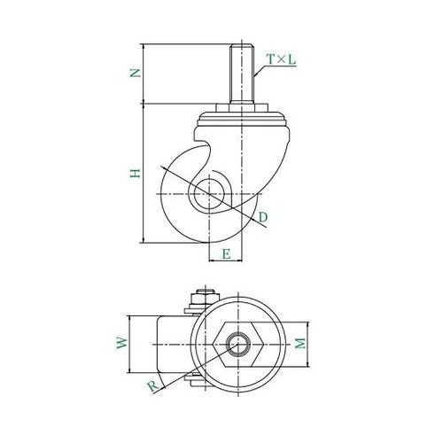 HT型キャスター 自在車ねじ込み式 HT