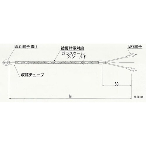 TN8−1M 丸端子付表面形熱電対