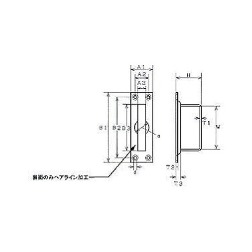 ステンレス 上げ蓋取手 33mm×103