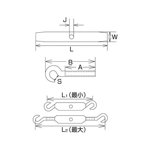 B396ステンパイプターンバックルフック