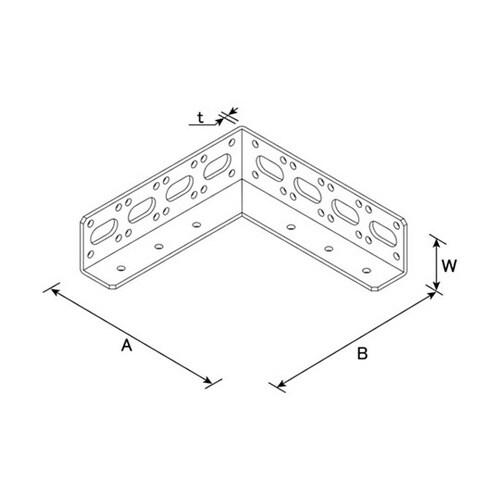 補強金物 多孔式アングル 3×200×2