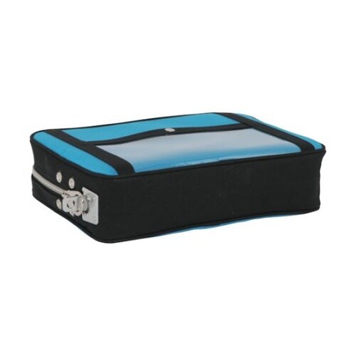 PLU09 ポーチ 馬蹄錠金具付 青