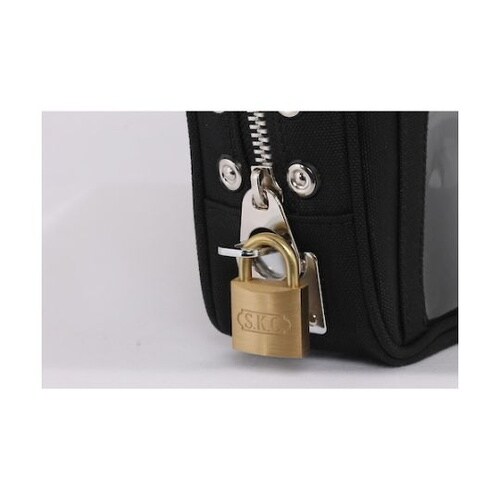 PLU09 ポーチ 馬蹄錠金具付 青