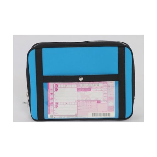 PLU09 ポーチ 馬蹄錠金具付 青