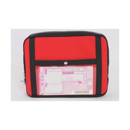 PLU02 ポーチ 馬蹄錠金具付 赤