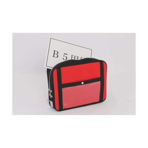 PLU02 ポーチ 馬蹄錠金具付 赤