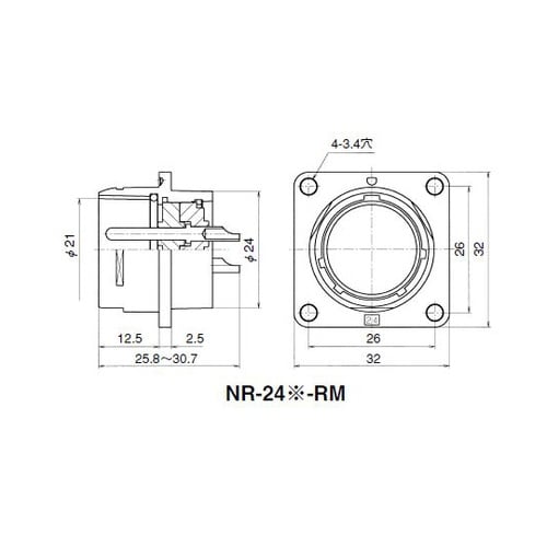NR2424RM NRレセプタクル