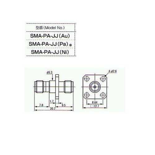 SMA−PA−JJ(Au)SMAコネクタ