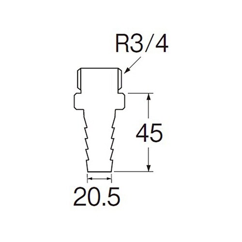 JT28−3/4X20.5ホースニップル