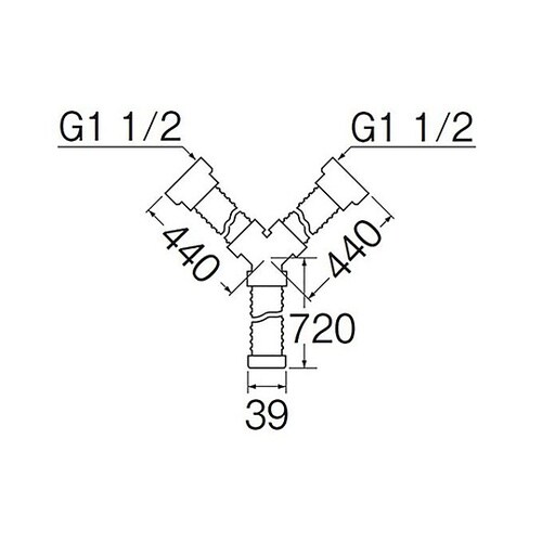流し排水栓Y型ホース ネジ付 PH62−