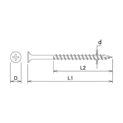 足割れコーススレッド ラッパ頭 3.8x
