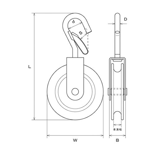ナイロンプーリー フックタイプ 使用ロー