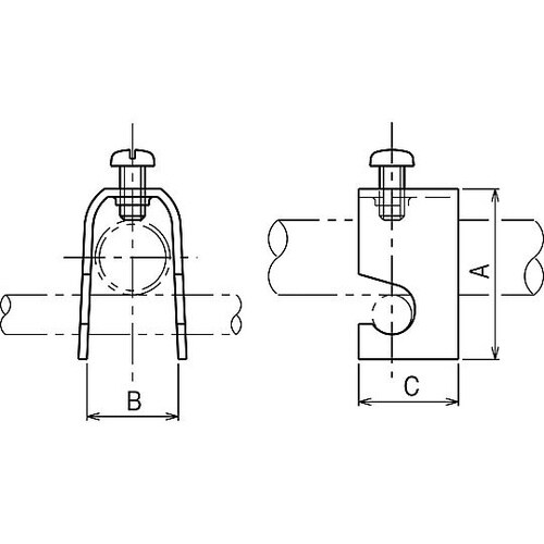 電線管支持金具吊ボルト 丸鋼用 1セット