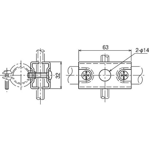 電線管支持金具吊ボルト 丸鋼用 1セット