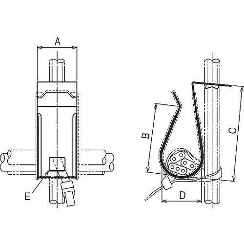 ケーブル支持金具 吊ボルト用 1セット(