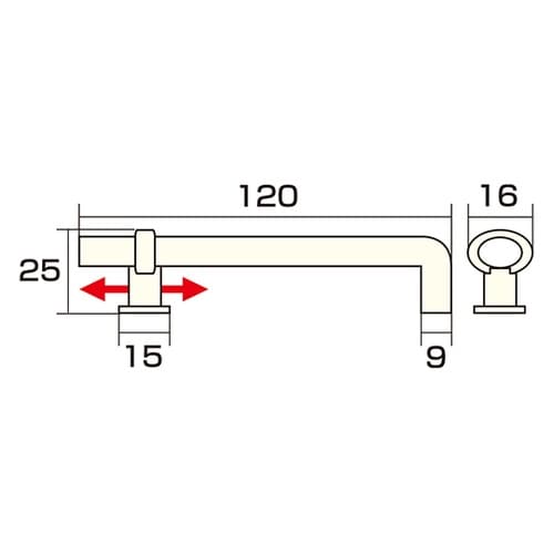AP−599W アジャストハンドル WB
