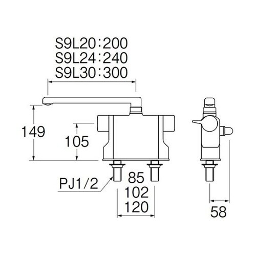 SK7810S9L24 シャワー混合栓