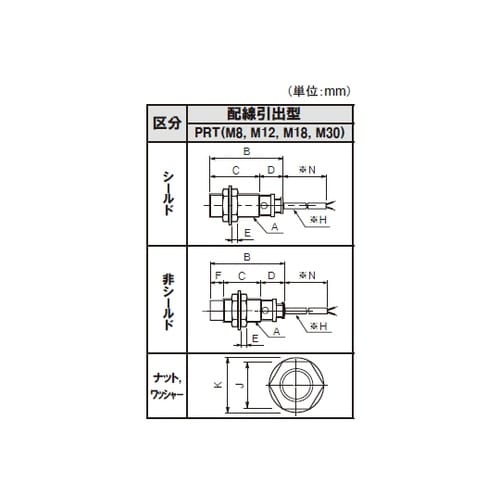 PRT18−8DO 円柱形近接センサ