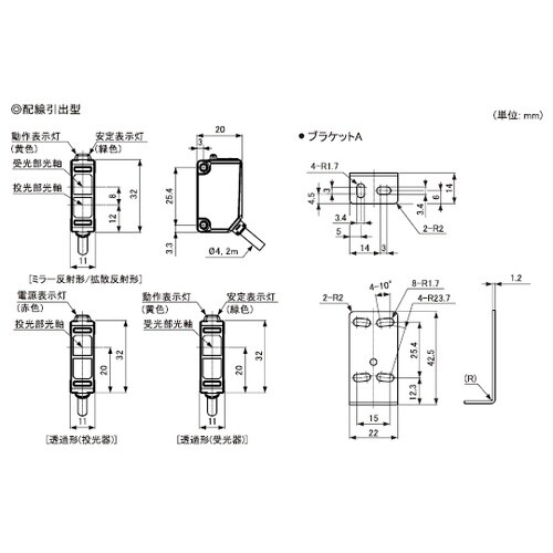 BJX10M−TDT 小型光電センサ
